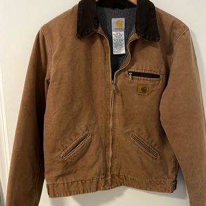 Boys Carhartt flannel lined denim jacket.  Size 14/16